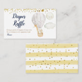 Witte Hete Luchtballon Dieren Luier Raffle Goud Informatiekaartje (Voorkant / Achterkant)
