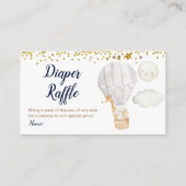 Witte Hete Luchtballon Dieren Luier Raffle Goud Informatiekaartje (Voorkant)