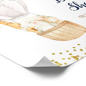 Witte Hete Luchtballon Oerwoud Baby shower Welkom Poster (Hoek)