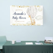 Witte Hete Luchtballon Oerwoud Baby shower Welkom Spandoek (Beurs)