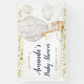 Witte Hete Luchtballon Oerwoud Baby shower Welkom Spandoek (Verticaal)