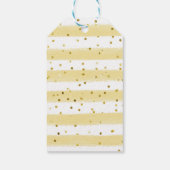 Witte Hete Luchtballon Oerwoud Dieren Gouden Glitt Cadeaulabel (Achterkant)