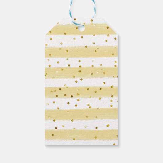 Witte Hete Luchtballon Oerwoud Dieren Gouden Glitt Cadeaulabel (Achterkant)