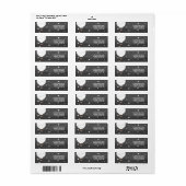 Witte heteluchtballon + Sterren retourlabel Etiket (Full Sheet)