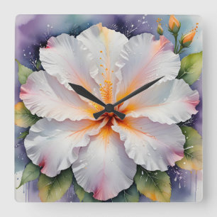witte hibiscus bloem klok