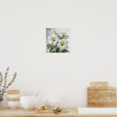 Witte Hibiscus Bloem Kunstprint Poster (Keuken)