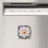 witte hibiscus bloem magneet (Insitu (Vaatwasser))