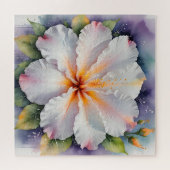 witte hibiscus bloem puzzel (Horizontaal)