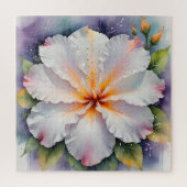 witte hibiscus bloem puzzel (Verticaal)