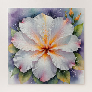 witte hibiscus bloem puzzel