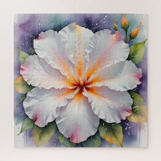 witte hibiscus bloem puzzel (Verticaal)