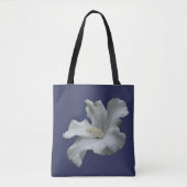 Witte Hibiscus Bloem Tote Bag (Voorkant)