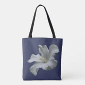 Witte Hibiscus Bloem Tote Bag (Achterkant)