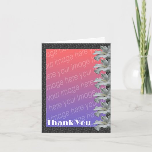 Witte Hibiscus bloemen bruiloft foto Bedankkaart (Voorkant)