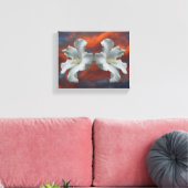 Witte Hibiscus-bloemen op dramatische hemel Canvas Afdruk (Insitu (Woonkamer))