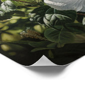 Witte Hibiscus Bloemenkunst Print Poster (Hoek)