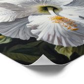 Witte Hibiscus Bloemenkunst Print Poster (Hoek)