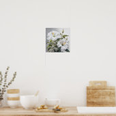 Witte Hibiscus Bloemenkunst Print Poster (Keuken)