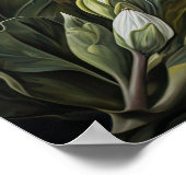 Witte Hibiscus Bloemenkunst Print Poster (Hoek)