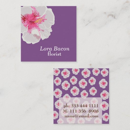 Witte Hibiscus Custom Visitekaartje (Voorkant / Achterkant)