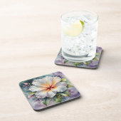 witte hibiscus droom onderzetters (Rechterzijde)