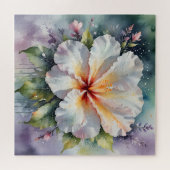 witte hibiscus droom puzzel (Horizontaal)