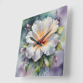 witte hibiscus droomklok vierkante klok (Hoek)