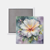 witte hibiscus droommagneet magneet (Voorkant / Achterkant)