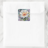 witte hibiscus droomstickers vierkante sticker (Tas)