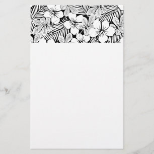 Witte hibiscus en palmbladeren briefpapier