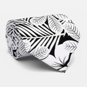 Witte hibiscus en palmbladeren stropdas (Opgerold)