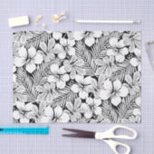 Witte hibiscus en palmbladeren tissuepapier (Craft)