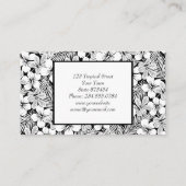 Witte hibiscus en palmbladeren visitekaartje (Achterkant)