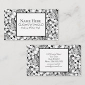 Witte hibiscus en palmbladeren visitekaartje (Voorkant / Achterkant)