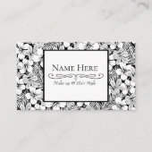 Witte hibiscus en palmbladeren visitekaartje (Voorkant)