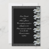 Witte Hibiscus Flower Black Wedding Bewaar de datu Save The Date (Voorkant)