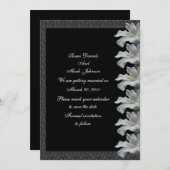 Witte Hibiscus Flower Black Wedding Bewaar de datu Save The Date (Voorkant / Achterkant)