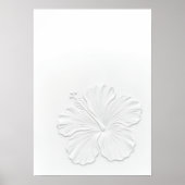 Witte Hibiscus Lijnkunst Poster (Voorkant)