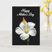 Witte Hibiscus Moederdagkaart Kaart (Gele Bloem)
