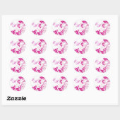 witte hibiscus swirls ~ sticker (initiaal) (Vel)