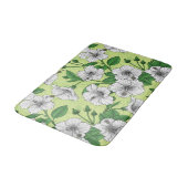Witte Hibiscus Tropisch Bloempatroon Badmat (Gekanteld)