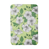 Witte Hibiscus Tropisch Bloempatroon Badmat (Voorkant Verticaal)