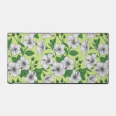 Witte Hibiscus Tropisch Bloempatroon Bureaumat (Voorkant)