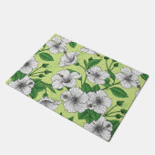 Witte Hibiscus Tropisch Bloempatroon Deurmat (Schuin)