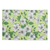 Witte Hibiscus Tropisch Bloempatroon Kussensloop (Achterkant-Links)
