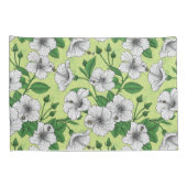 Witte Hibiscus Tropisch Bloempatroon Kussensloop (Achterkant-Rechts)
