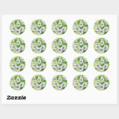 Witte Hibiscus Tropisch Bloempatroon Ronde Sticker (Vel)