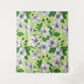Witte Hibiscus Tropisch Bloempatroon Wandkleed (Voorkant)
