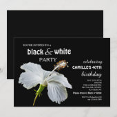 Witte Hibiscus Uitnodiging (Voorkant / Achterkant)