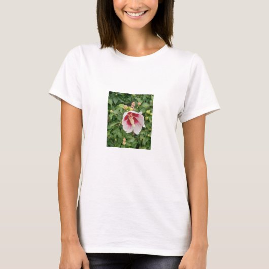 Witte Hibiscus Vrouwen T-shirt (Voorkant)